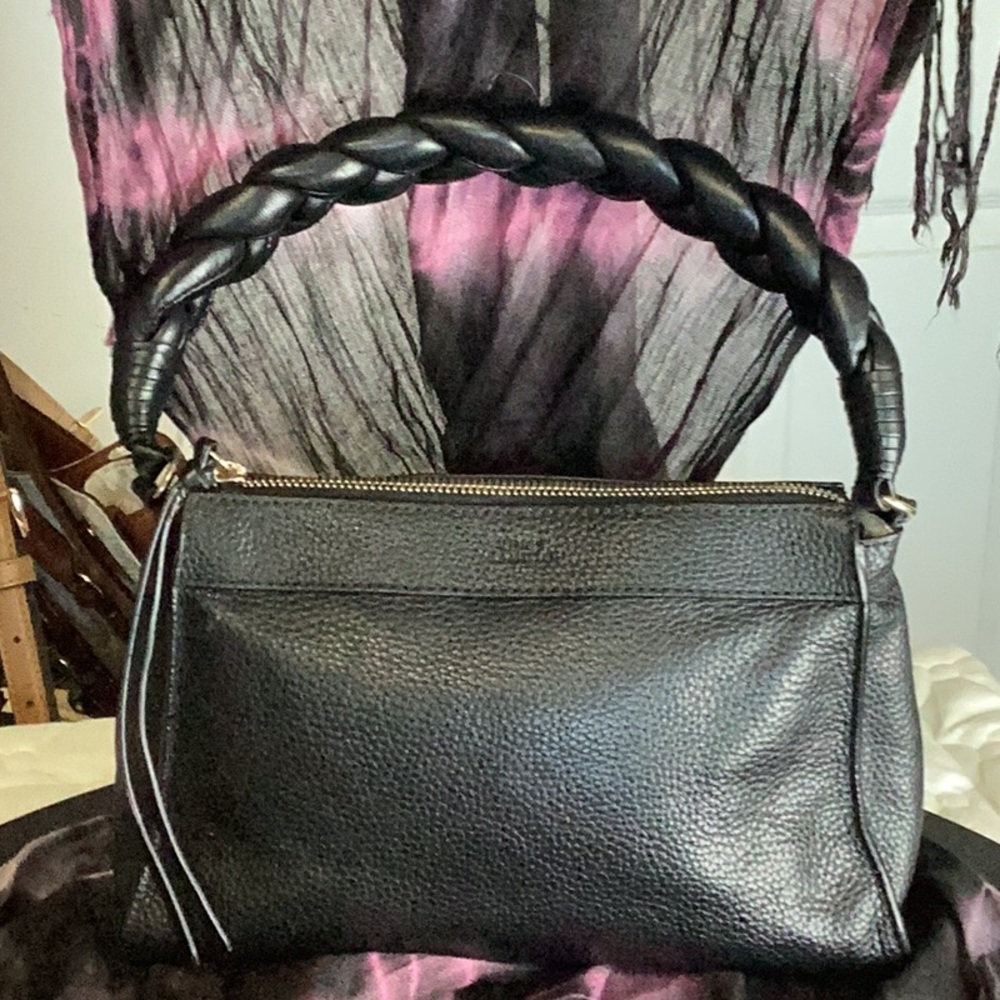 Vince Camuto small pebbled leather handbag with a braided strap and small tassel - Picture 1 of 10